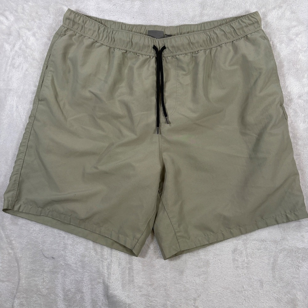 ASOS Mens Swim Trunks Olive Green XL Mesh Lined Drawstring Shorts